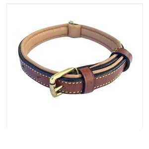 Brown Leather Dog Collar - Small